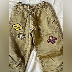 Lands End Boys 10s khaki - lined pants with patches